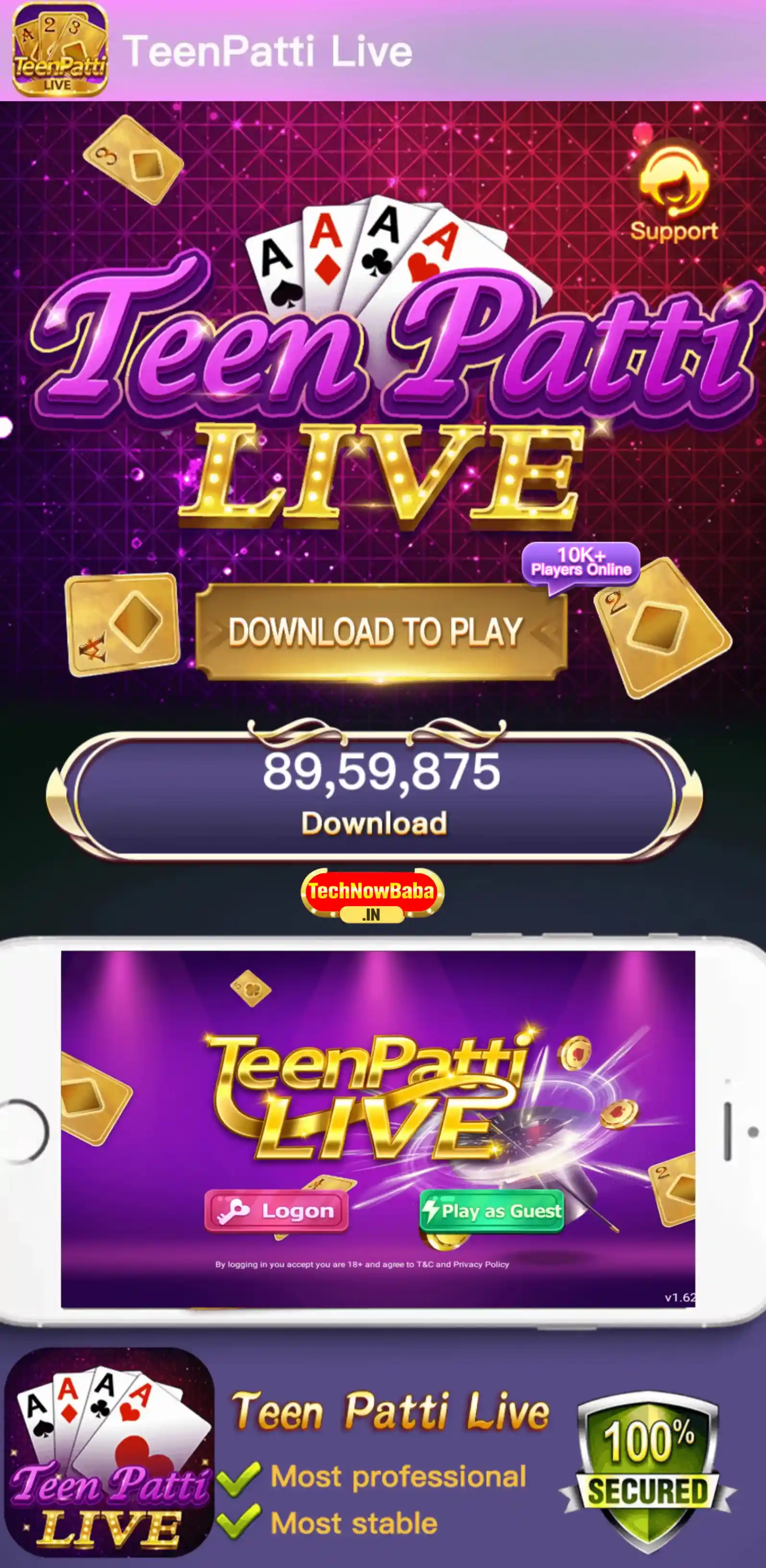 Teen Patti Live Apk Download TechNow Baba